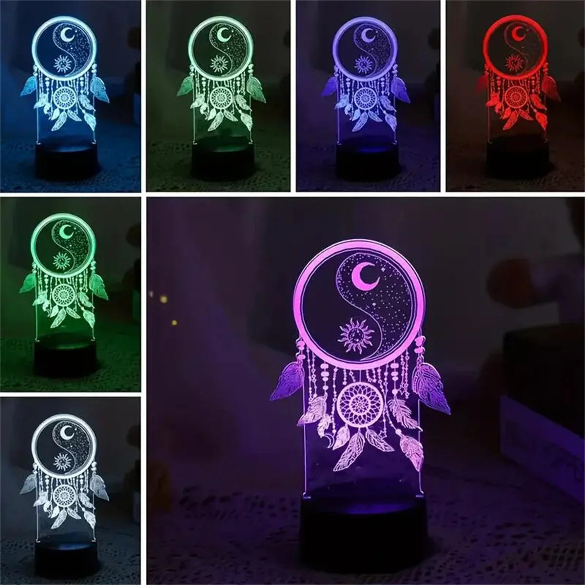 3D Dream Catcher Color Changing Night Light