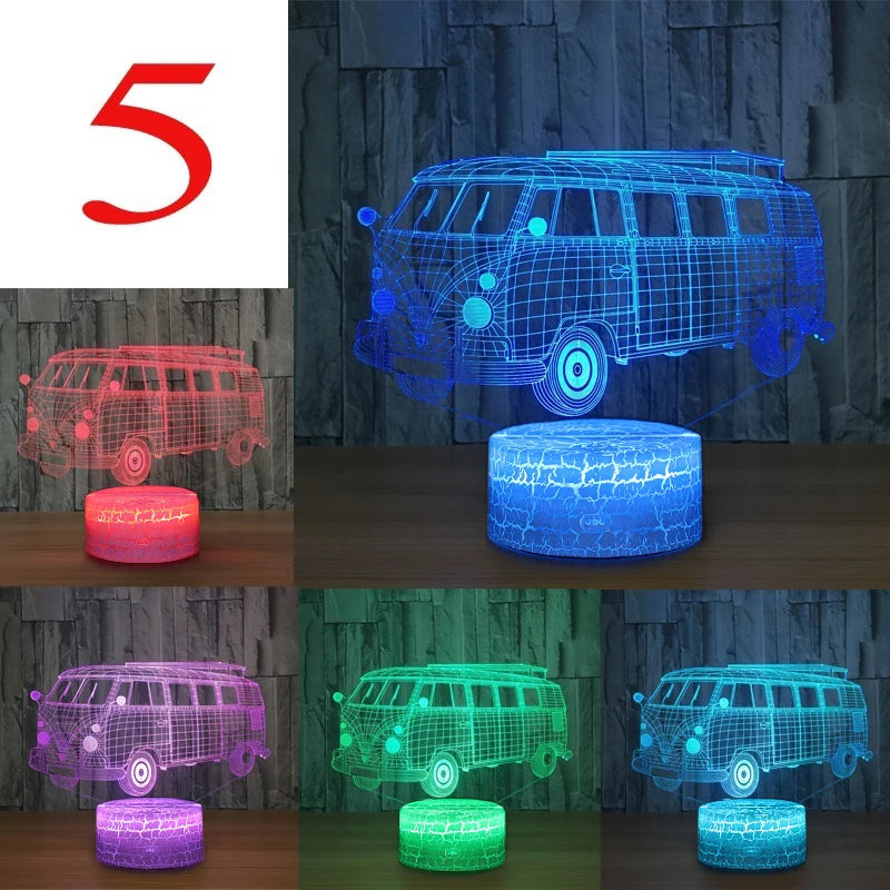 Color Change Night Light Acrylic 3D Hologram Lamp