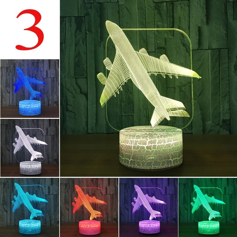 Color Change Night Light Acrylic 3D Hologram Lamp