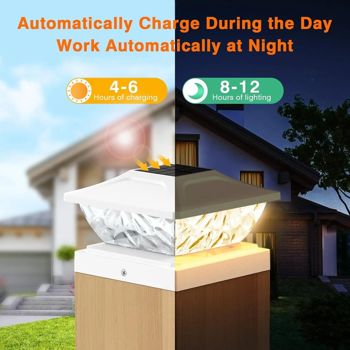 Dual Mode Bright Solar Powered Post Lights