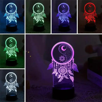 3D Dream Catcher Color Changing Night Light